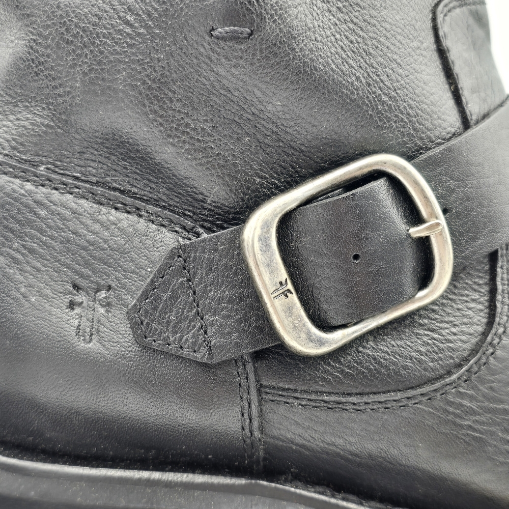 NIB Frye Veronica Flex Botties, Leather Moto Anlke Boots, Black, Women's 6 - Picture 2 of 16